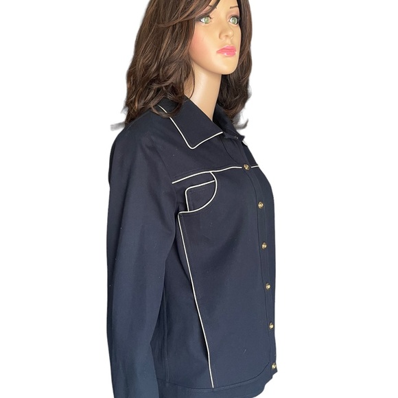 St. John sport by Marie grey navy blue jacket size M - Picture 7 of 16